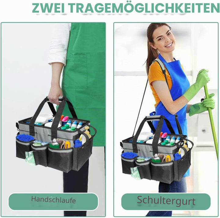 Boczif Reinigungs-Caddy-Tasche, tragbar, mit Griff, Schultergurten und Abnehmbarer Trennwand, Werkze