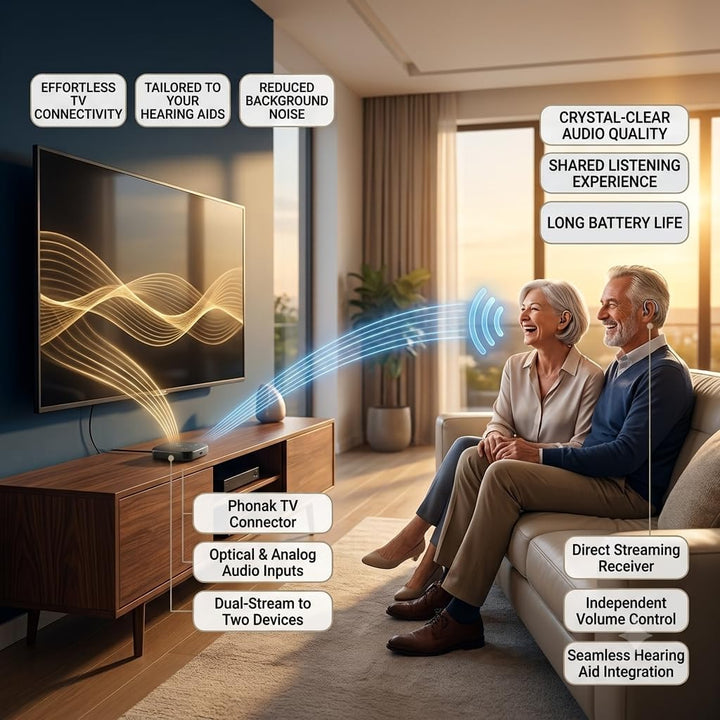 Phonak TV Connector – Kompatibel mit Phonak Marvel-, Paradise-, Lumity-, Life- und Infinio-Hörgeräte