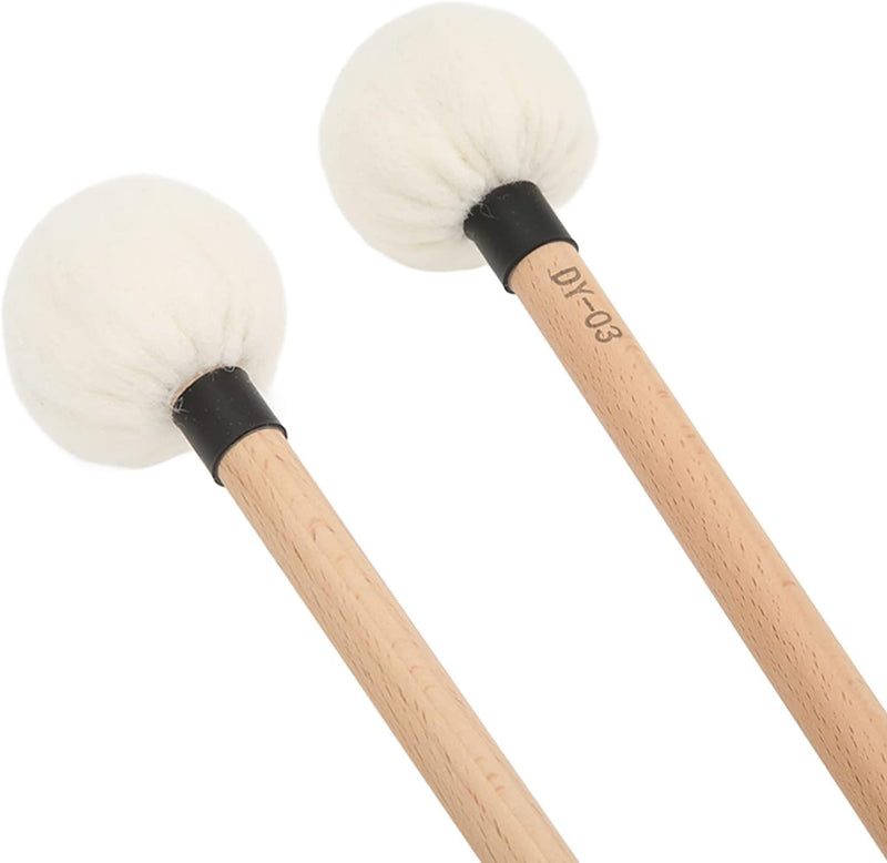 2 Stück Trommelschlägel Filzschlägel Sticks Ahorngriff Holzschlägel Percussion Sticks für Bassdrums