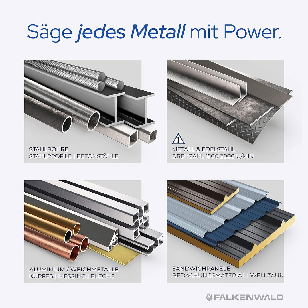 FALKENWALD ® Sägeblatt 165x20 mm ideal für Stahl - Kreissägeblatt 165x20 kompatibel mit Tauchsäge &