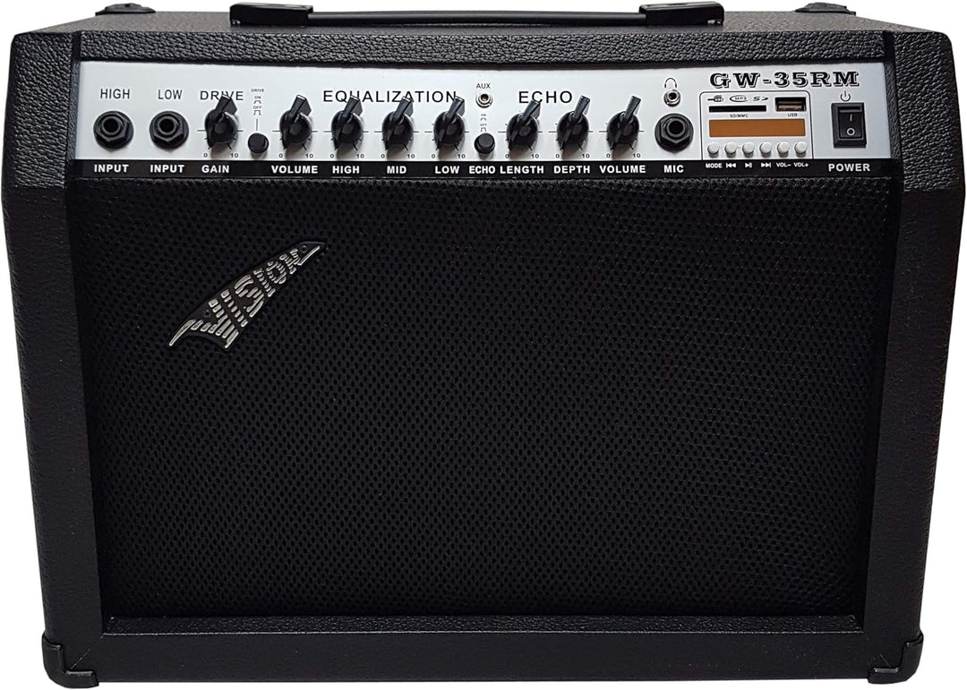 GITARRENVERSTÄRKER 65WATT - E Gitarren VERSTÄRKER - Distortion - MIKROFONEINGANG - Echo - Hall - 7 K