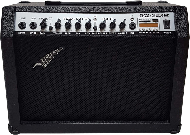 GITARRENVERSTÄRKER 65WATT - E Gitarren VERSTÄRKER - Distortion - MIKROFONEINGANG - Echo - Hall - 7 K