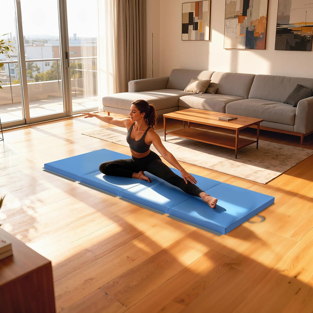 HOMCOM Faltbare Gymnastikmatte, dicke Gymnastikmatte, 180 x 80 x 5 cm, mit Griff, Bodenmatte für Yog