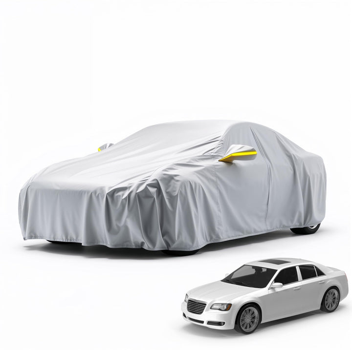 autogadget® 1x Autoschutzhülle Auto Abdeckung Autozubehör - Car Cover - Autoplane Silber Hülle Plane