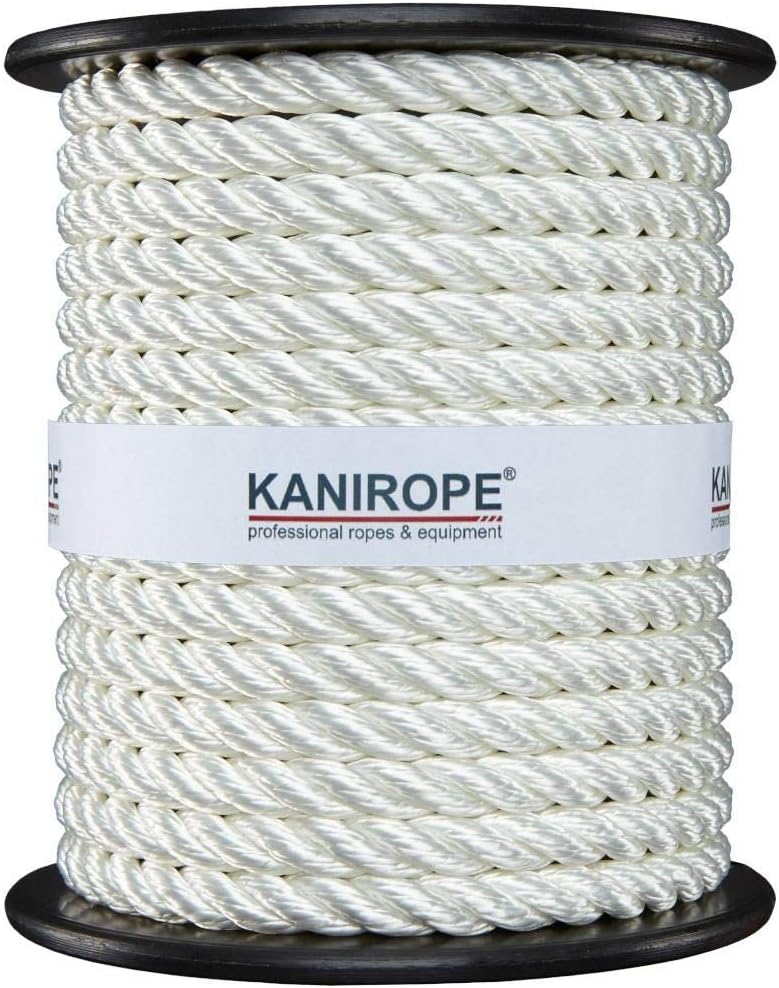 Kanirope® Polyester Tauwerk Polyesterseil POLYTWIST ø6mm 220m Weiss 3-litzig gedreht, 220m Weiss