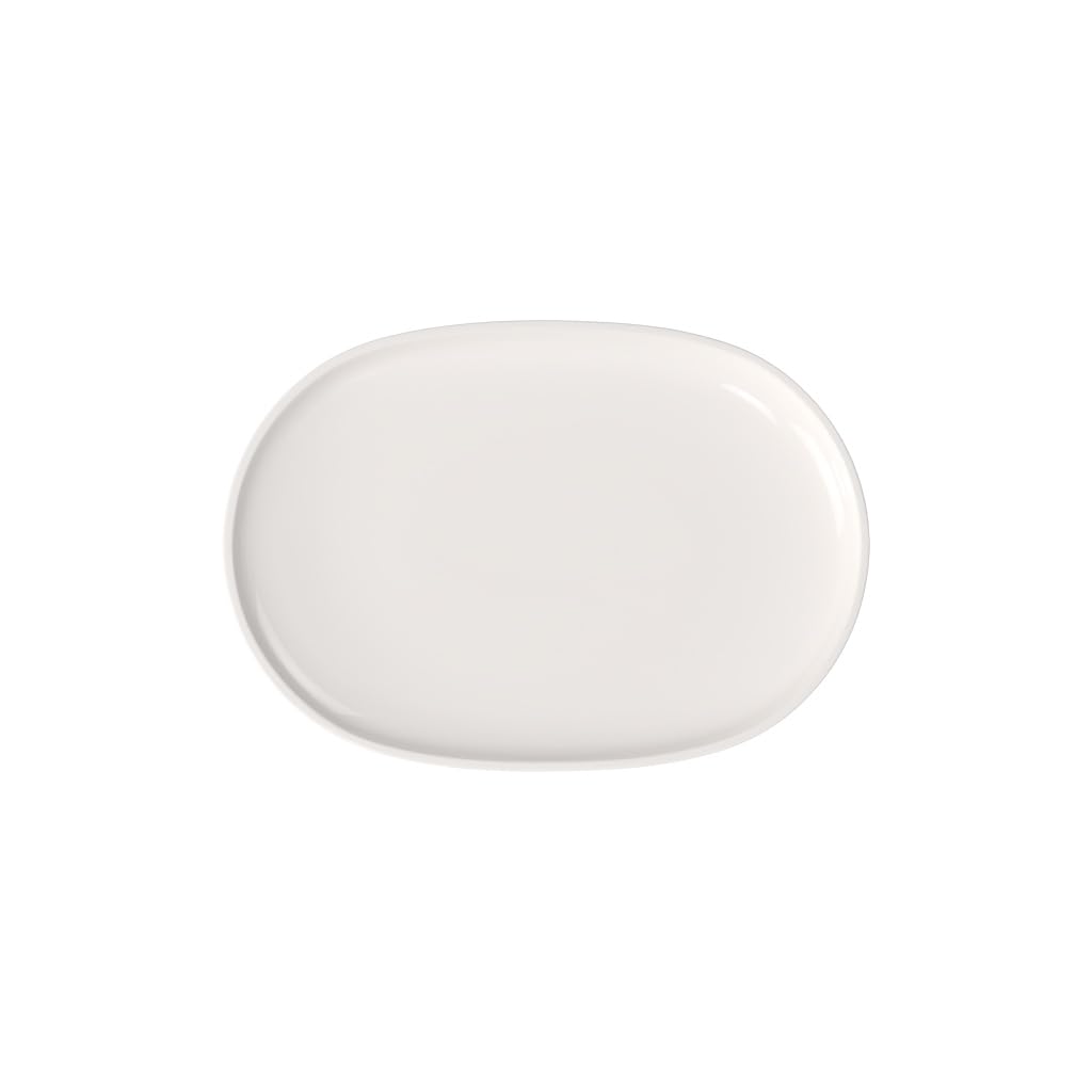 Villeroy und Boch Artesano Original Ovaler Fischteller, 43 x 30 cm, Premium Porzellan, Weiss Fischte