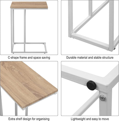 WOLTU Beistelltisch 2er Set Kaffeetisch Couchtisch Sofatisch Nachttisch Betttisch Laptoptisch, Geste