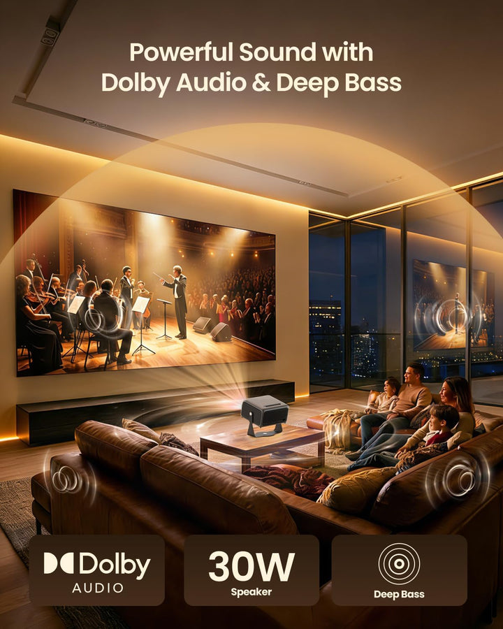 4K Beamer Heimkino 1500 ANSI Lumen Tageslicht Smart Projektor mit Apps, ToF Autofokus & Trapezkorrek