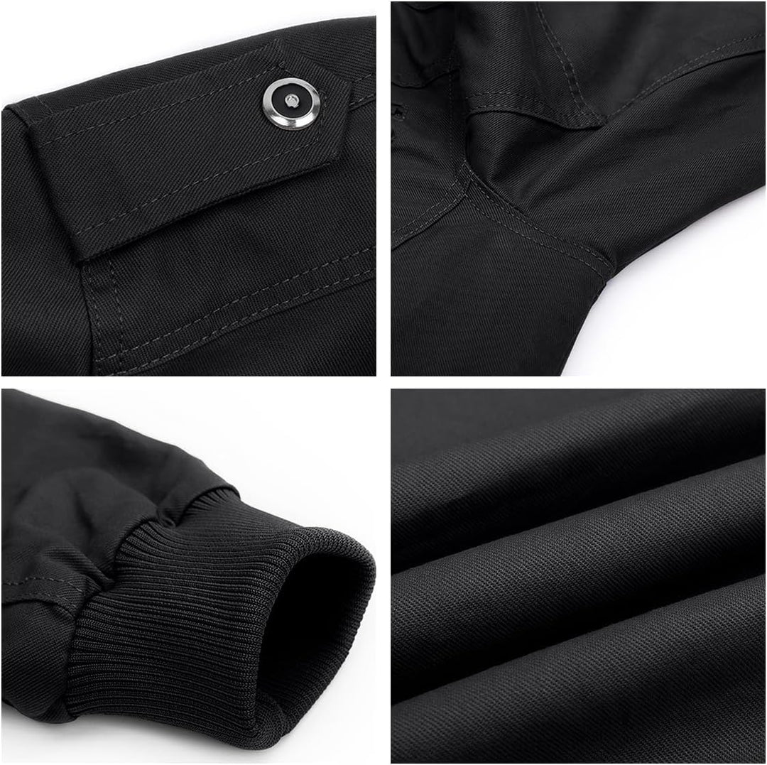 KUDORO Herren Übergangsjacke Militär Jacke Leicht Winterjacke Herbstjacke Stehkragen Fliegerjacke Ba