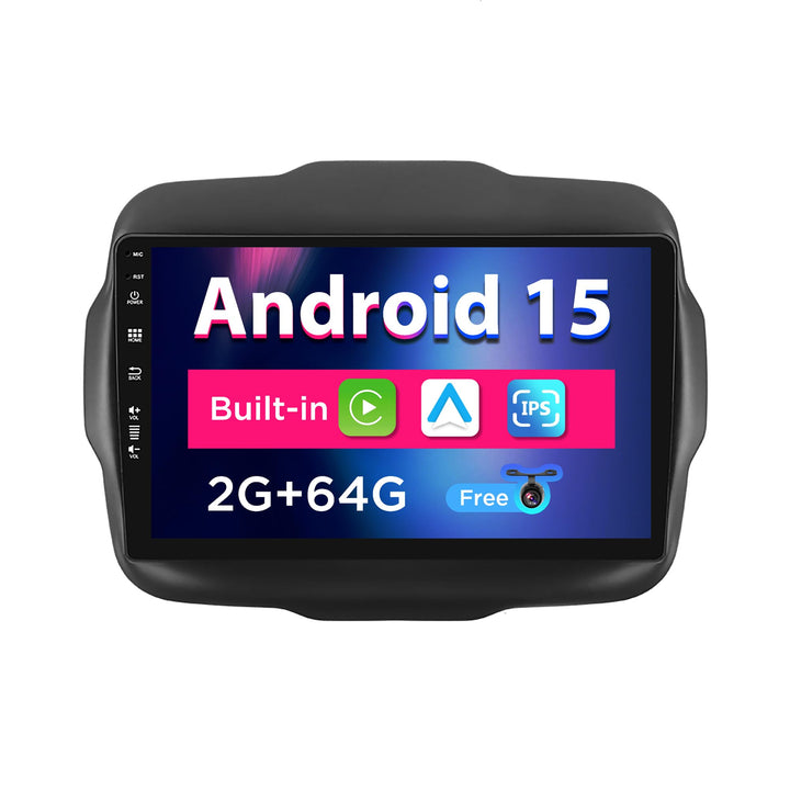 SXAUTO Android 12 IPS Autoradio für Jeep Renegade (2015-2018) - Eingebaut CarPlay/Android Auto - Rüc