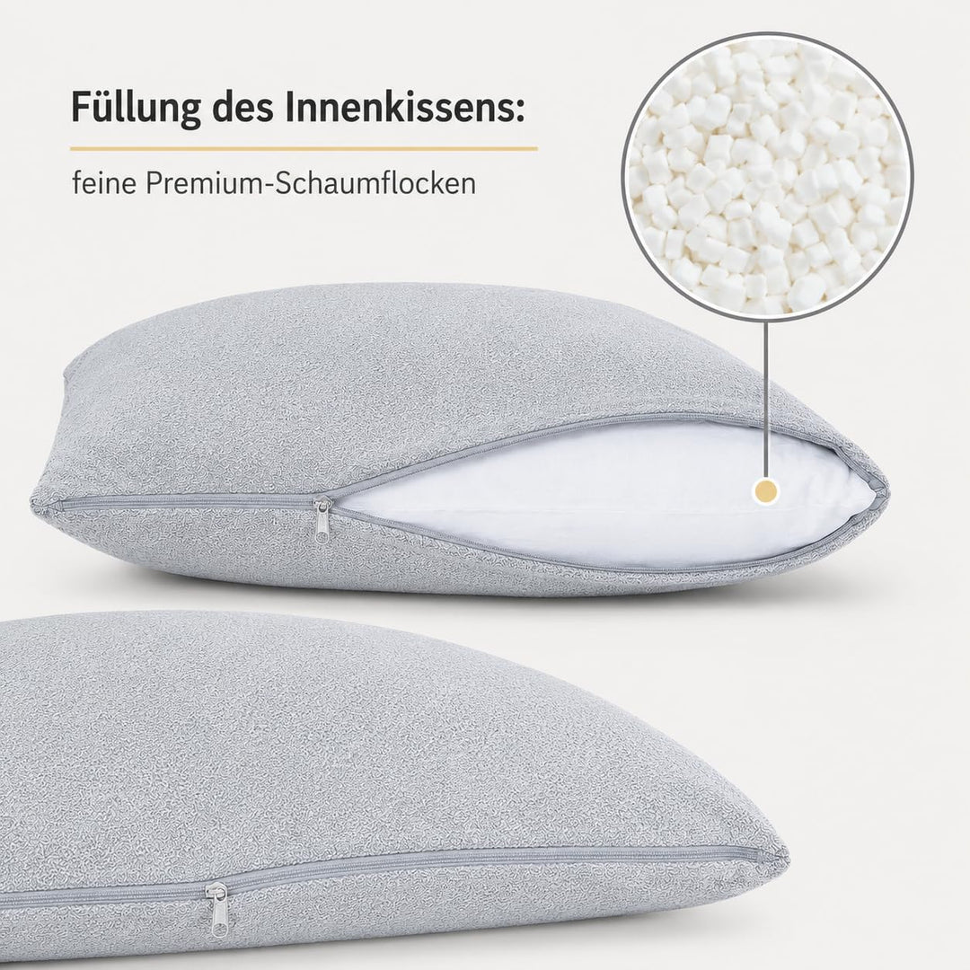 Formalind 2er Set Sofakissen 50x30 cm, Zierkissen 2 Stück, Dekokissen, Couchkissen, 2 Bezüge + 2 Fül
