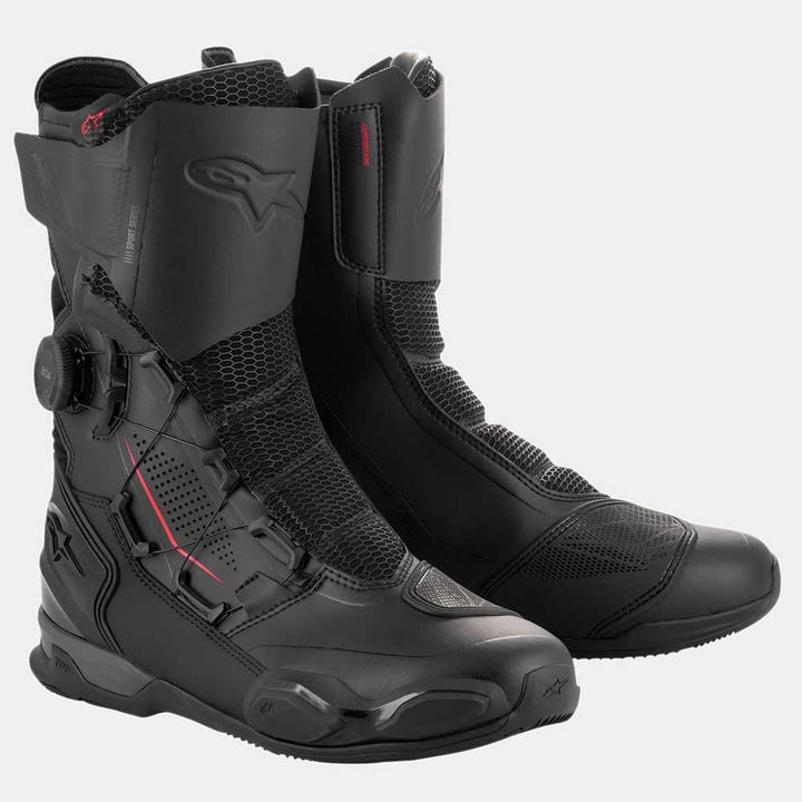Alpinestars SP-X Boa Motorradstiefel – Sport & Touring – Mikrofaser, Rideknit 38 EU Schwarz, 38 EU S