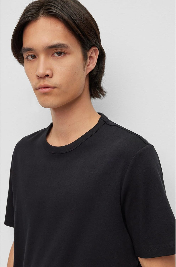 HUGO Herren Dozy Regular-Fit T-Shirt aus Pima-Baumwolle mit Kontrast-Logo XS Black1, XS Black1