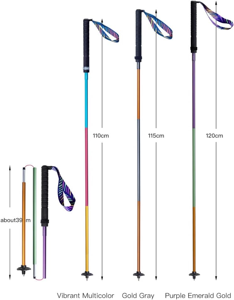 AONIJIE 2-Pack Faltbar Z-Wanderstöcken ultrakompakt Trekkingstöcke für Trekking, Wanderungen, Reisen