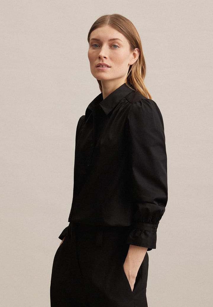 Seidensticker Damen Regular Fit Langarm Bluse 36 Schwarz, 36 Schwarz