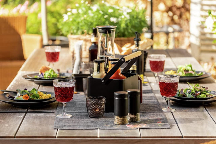 WENKO Glas Gewürzstreuer Boga, Grillzubehör mit 0,14 L, Black Outdoor Kitchen Gewürz-Streuer für Gew