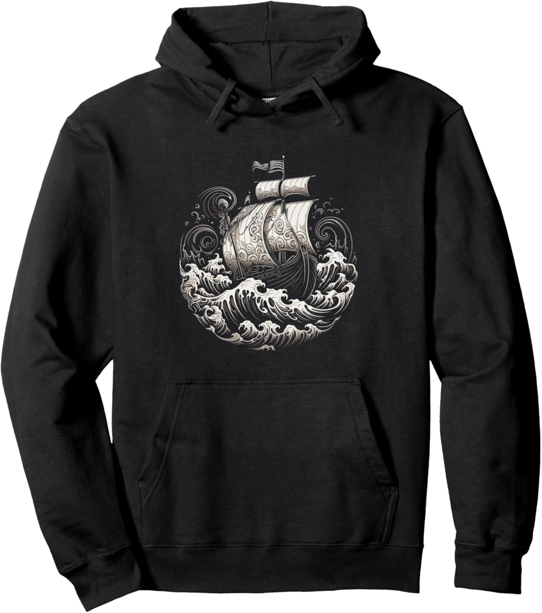Odin Wikinger Boot Schiff Walhalla Pagan Pullover Hoodie