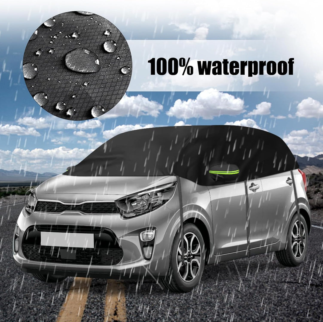 Halbe Autoabdeckung Kompatibel mit Kia Picanto 2003-2025, Halbabdeckung wasserdichte Halbgarage mit