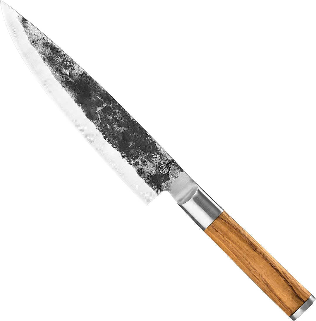Forged Olive Kochmesser 20cm, handgefertigt, in Holzkiste