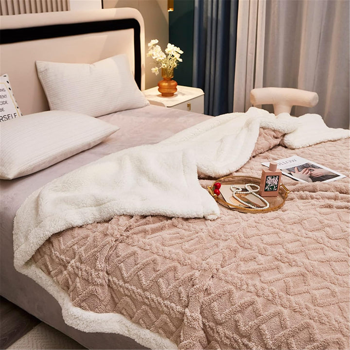 Hayisugal Flauschige Sherpa Kuscheldecke - hochwertige Schafdecke, super weiche Fleecedecke als Sofa