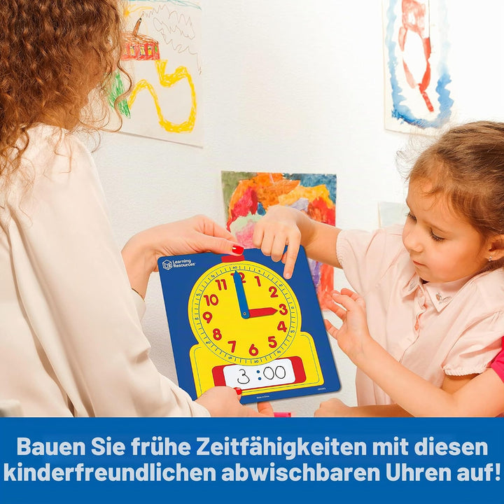 Learning Resources Set abwischbarer Uhren für das Klassenzimmer
