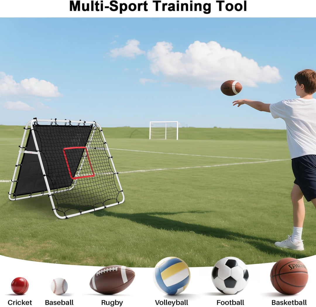 Doppelseitige Rebounder Net Fussball Training Ausrüstung, 100/120/180cm, Fussball Tor Kickback Ziel