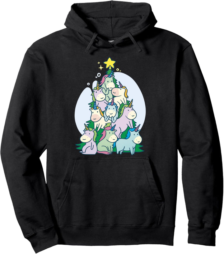 Lustige magische Einhörner Weihnachtsbaum Christbaum Pullover Hoodie