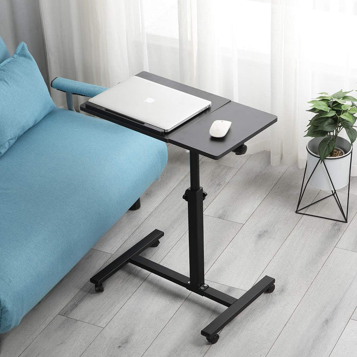 Rollender Laptoptisch Knietisch für Laptop Rollwagen kippbar Überbett Nachttisch Überbett Schreibtis