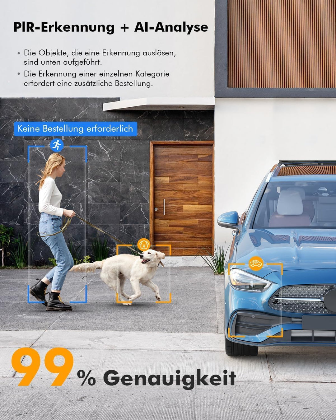 2 K Überwachungskamera, WLAN, für den Aussenbereich, kabellos, Solarpanel, 360 °, PTZ, Kamera, für d