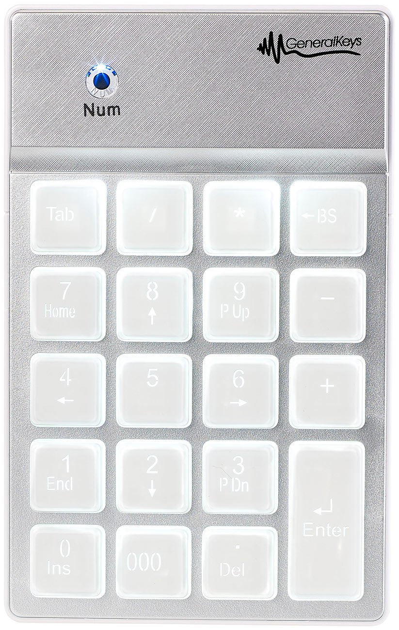 Ziffernblock: Nummernblock mit Bluetooth, 19 beleuchteten Tasten, für Mac, PC & Co. (Keypad, Nummerb