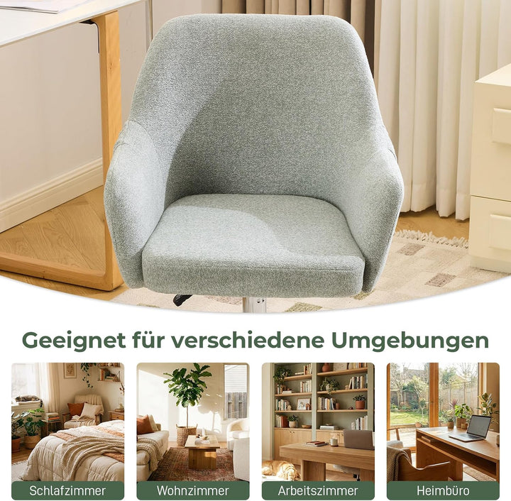 LEADZM Schreibtischstuhl, Bürostuhl, Drehstuhl, Sessel, Homeoffice Stuhl, höhenverstellbar, Snowflak