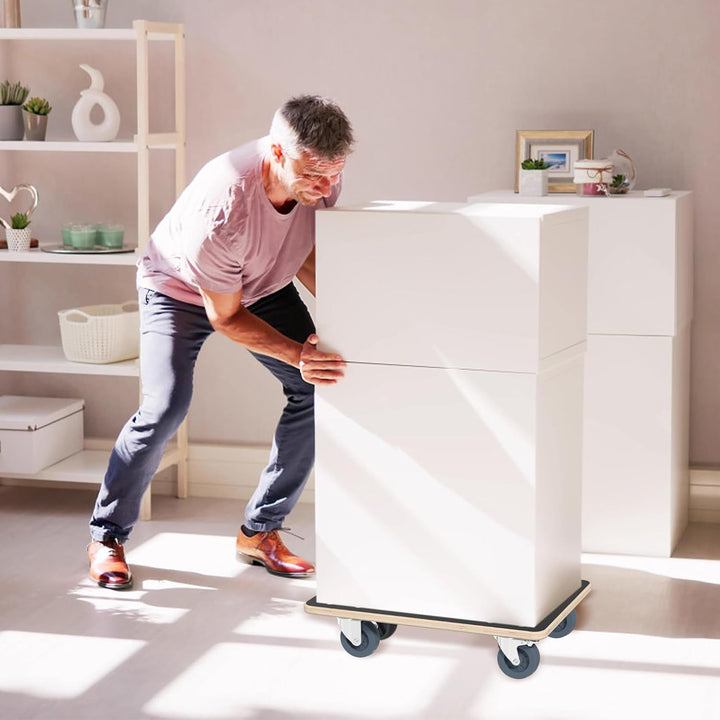 NAIZY Rollbrett 2X Transportroller Brett 60 x 40 cm Möbeltransportrollen mit Universal Räden mit Bre
