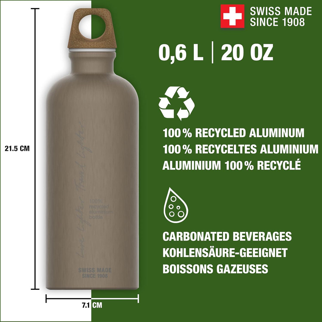 SIGG - Alu Trinkflasche - Traveller MyPlanet - Made in Switzerland - Für Kohlensäurehaltige Getränke