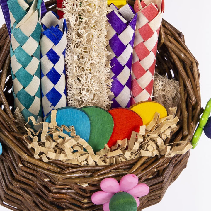 HappyBird | Hangy Nibble-Basket | Happy Nature Schredderspielzeug - Sittich, kleine Papageien, Knabb