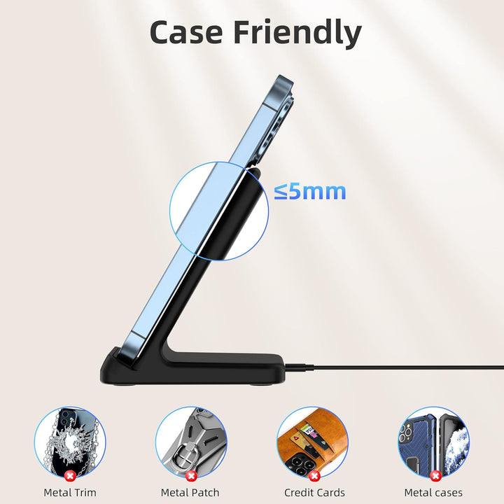 Wireless Charger, Zestiq 15W Induktive Ladestation Handy Ständer, Schnelles Kabelloses Ladegerät für