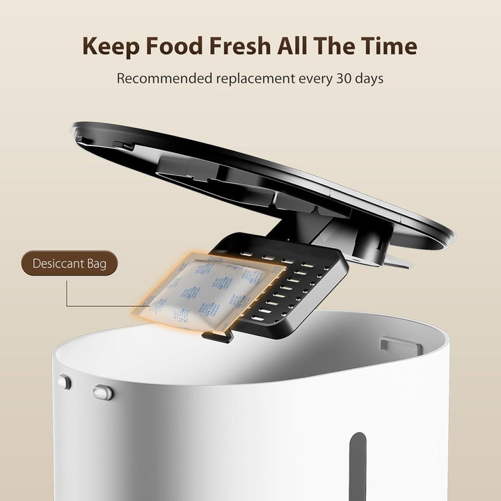 Futterautomat Katze, DUDUPET 4L Automatischer Futterspender Katze, 2.4G WiFi-Fernbedienung, duale St