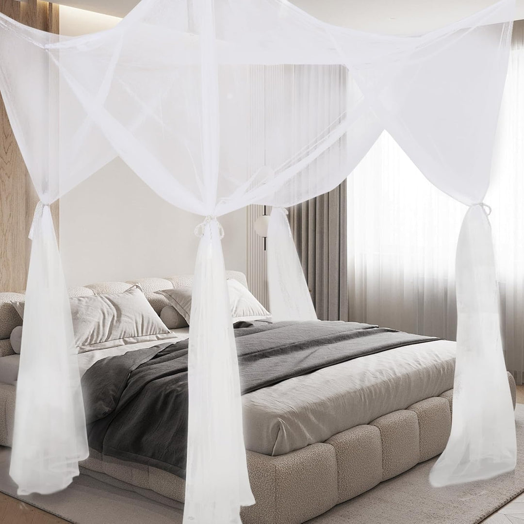 Moskitonetz für Betthimmel Himmelbett Schwarzer Netzvorhang Doppelbett-Baldachin-Rahmen für Mädchen