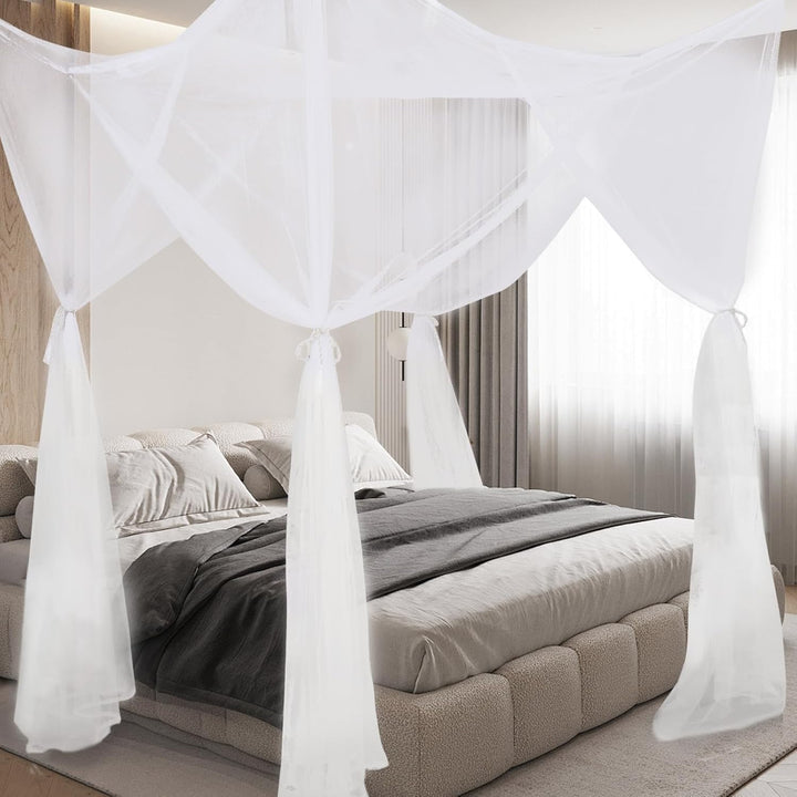 Moskitonetz für Betthimmel Himmelbett Schwarzer Netzvorhang Doppelbett-Baldachin-Rahmen für Mädchen