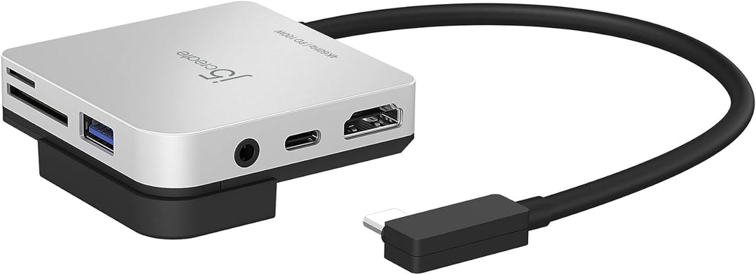 j5create USB C Hub- 6-in-1 Reise-Dockingstation mit HDMI 4K@60Hz, USB C 100W PD-Ladegerät und USB A