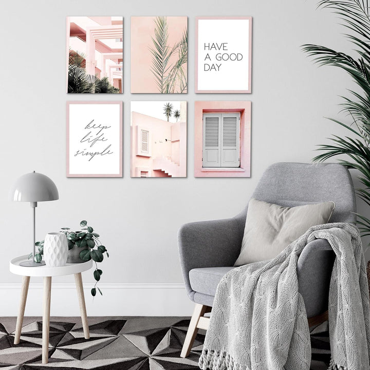 Novart Set Wandbilder - KEIN EXTRA RAMEN BENÖTIGT - Wohnzimmer Schlafzimmer - Bilder Modern Home - P