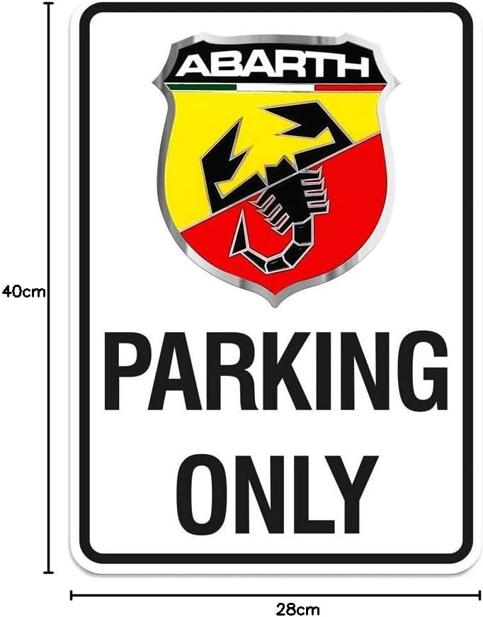 Abarth 21400 Parking Only Schild 28 x 40 cm