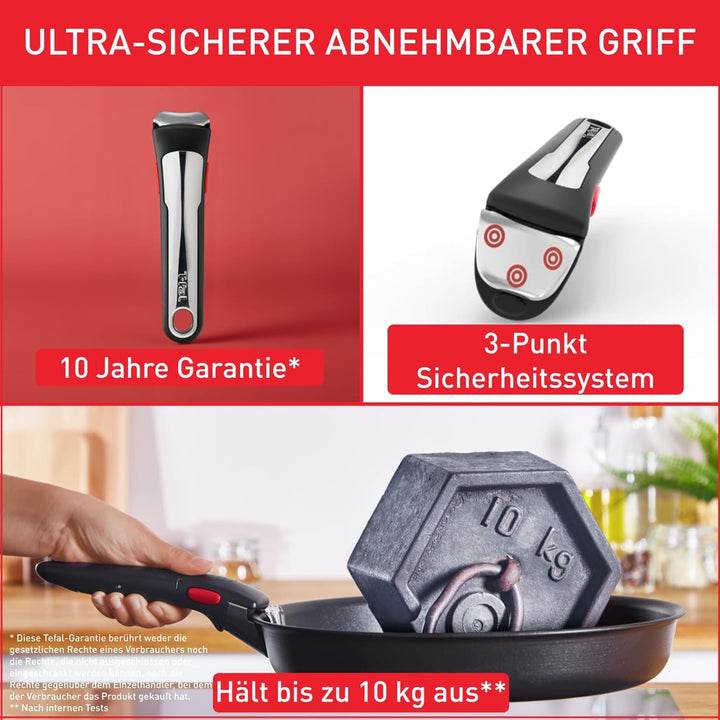 Tefal L98630 Ingenio Kunststoff-/Edelstahl-Griff | abnehmbarer Universalgriff | kompatibel mit allen