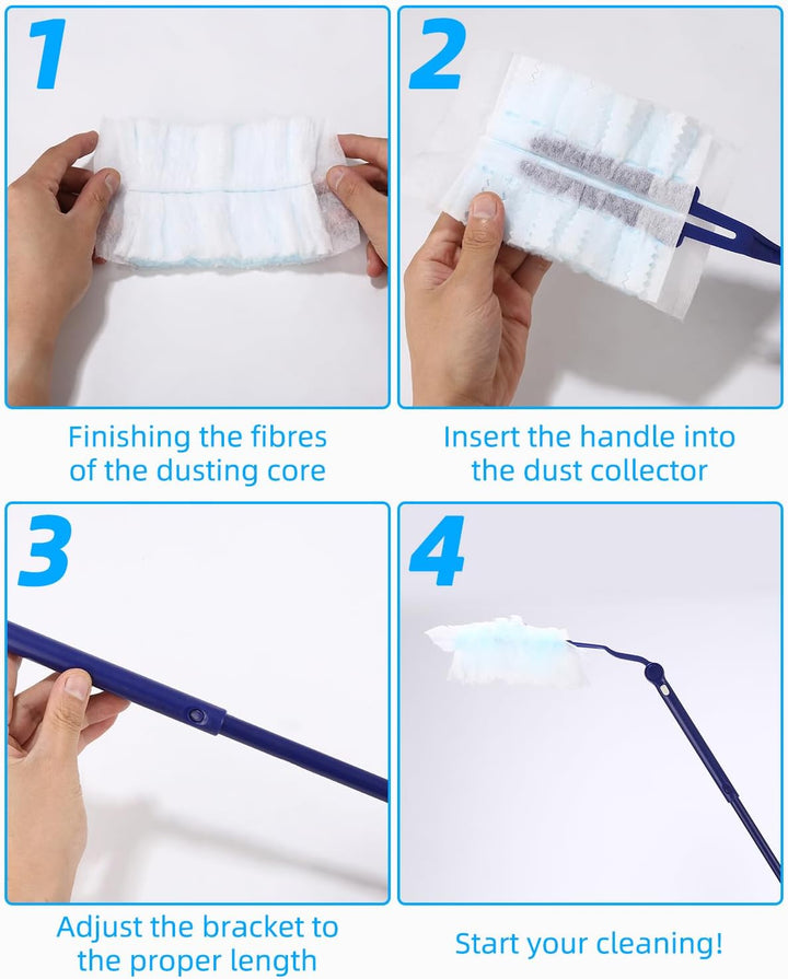 60 Stück Staubmagnet Set,Staubwedel für Duster Tücher,Tierhaare für swiffer staubwedel nachfüllpack,