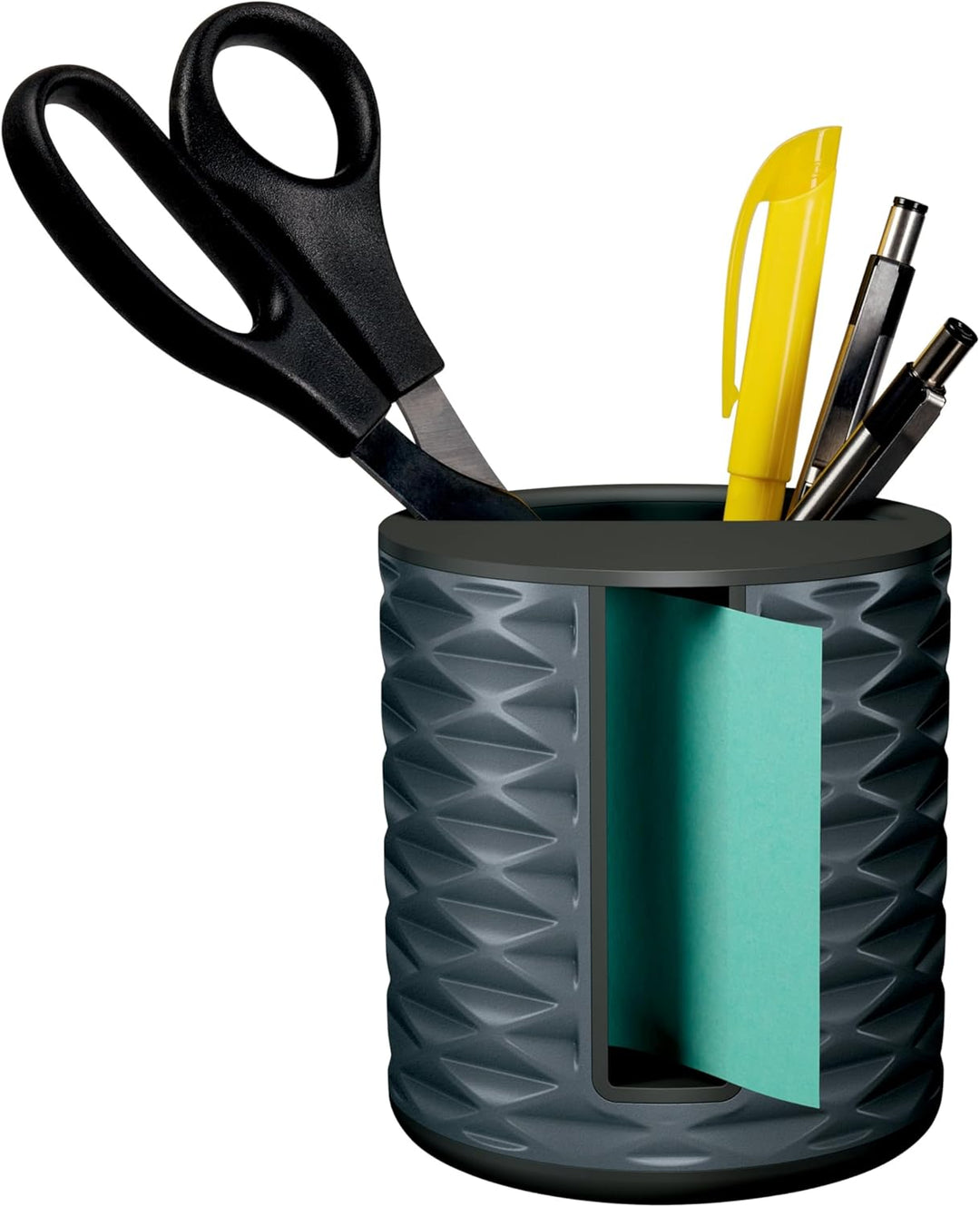 Post-it Notizspender, vertikal, schwarz mit grau (ABS-330-B) 7,6 x 7,6 cm, Schwarz