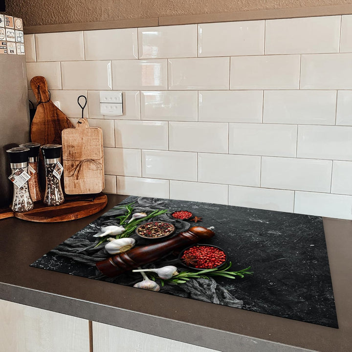 Herdabdeckplatte 70x52 cm Einteilig Küche Herdabdeckung Induktionsfeld Ceranfeld Herdabdeckplatten V