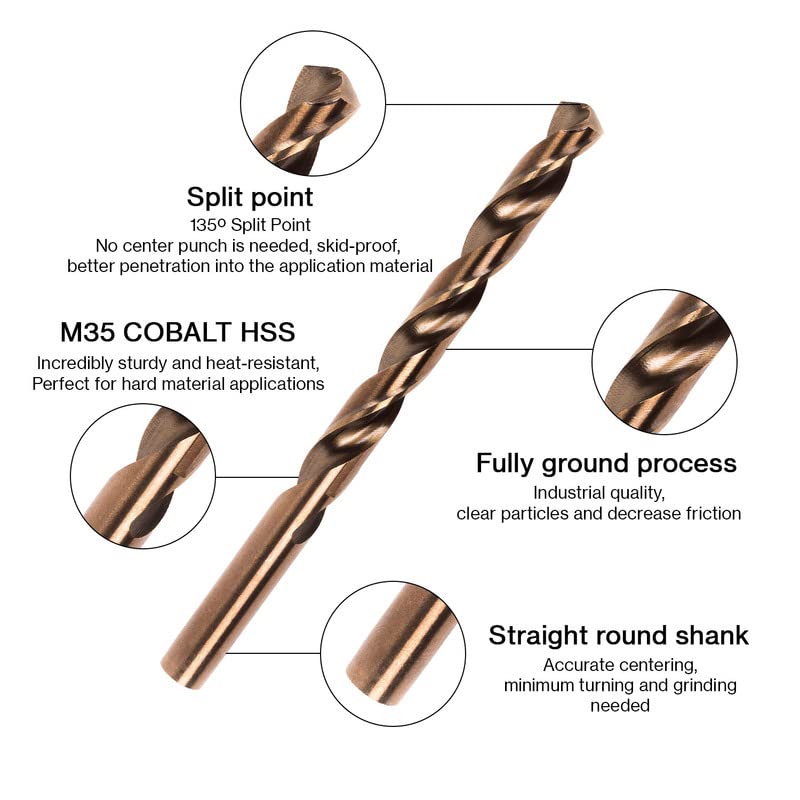 PROFFI 3.0 mm x 20 Stück M35 HSS Cobalt Bohrer für Gehärteten Stahl – HSSCo5% RTi-Drehbohrsatz - Ide