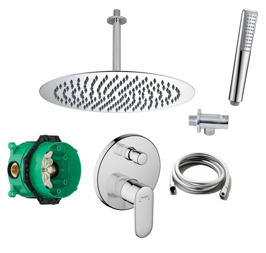 vanvilla Duschsystem mit Unterputz Duscharmatur von Hansgrohe Vernis Blend und vanvilla Regendusche