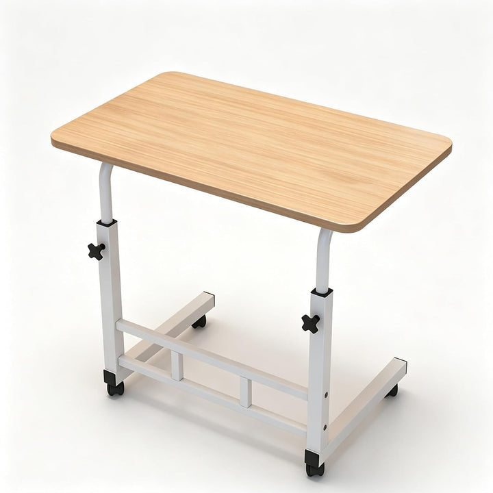 Höhenverstellbarer mobiler Überbetttisch mit Rollen, 60×40cm