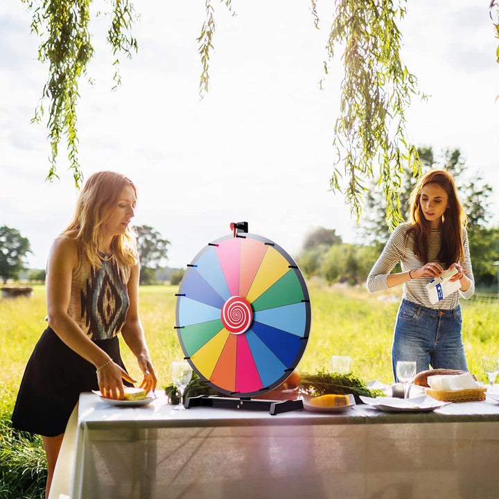 DREAMADE 24 Zoll Glücksrad zum drehen, Tischglücksrad für Lotteriespiele Wheel of Fortune Bunt, Prei