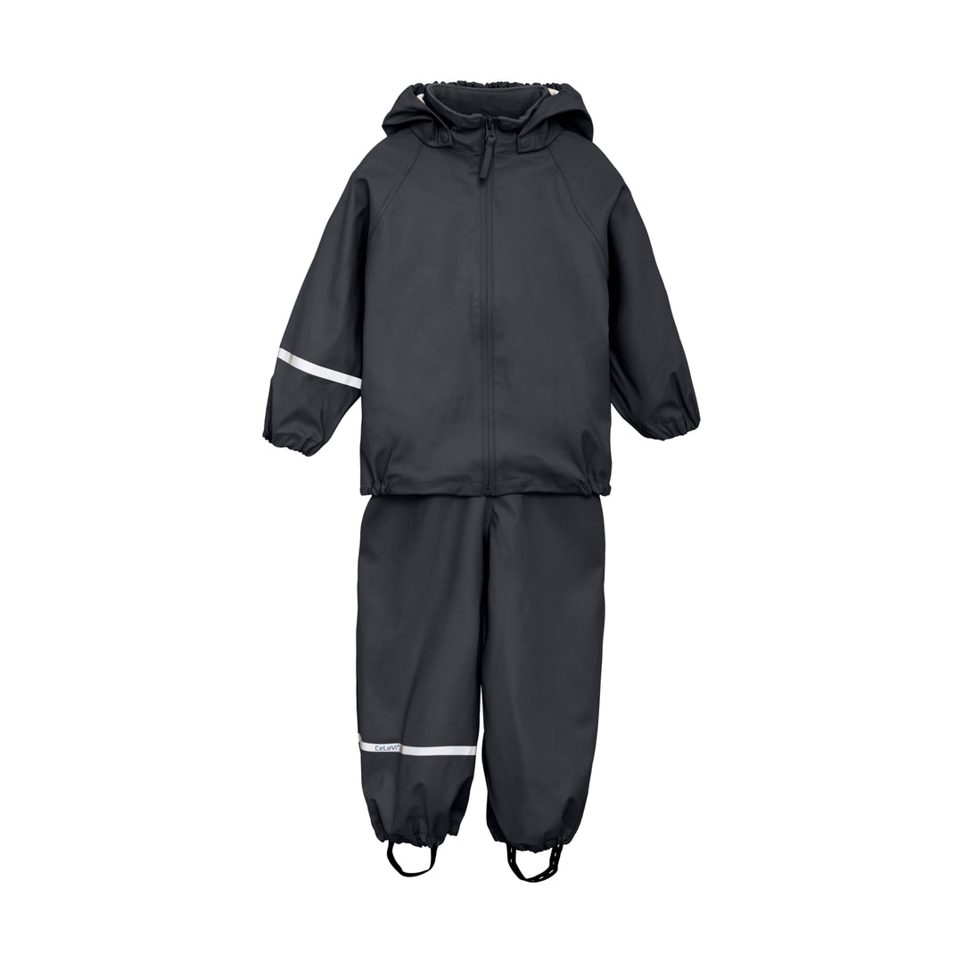 Celavi Unisex Kinder Basic Rainwear Set -Pu Rainwear set (1er Pack) 70 Dark Navy, 70 Dark Navy